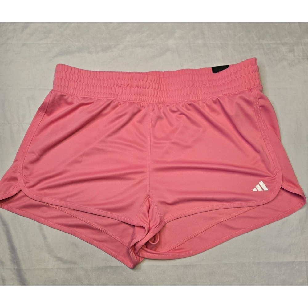 Adidas Women's‎ XL/1X Pacer Training Knit Shorts Pink/White 3" NWT Athletic